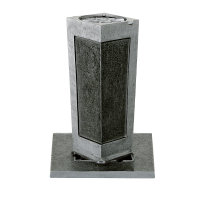 Versenkvase eckig Aluminium grau