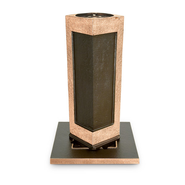 Versenkvase eckig Bronze dunkelbrau