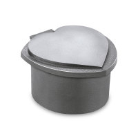 Kessel mit Herzmotiv Aluminium grau