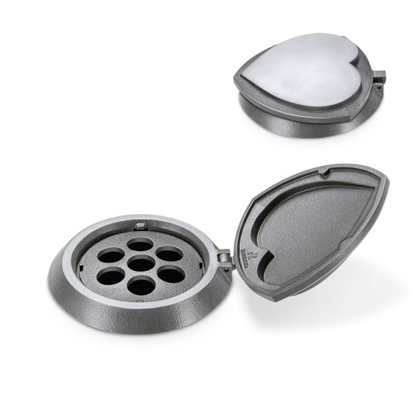 Vasenring mit Herzmotiv Aluminium grau