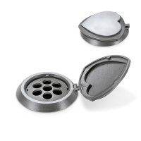 Vasenring mit Herzmotiv Aluminium grau