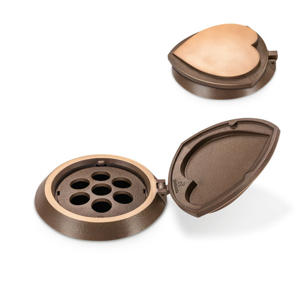 Vasenring mit Herzmotiv Bronze dunkelbraun