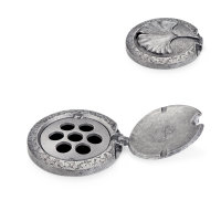 Vasenring mit Ginkoblatt Aluminium grau