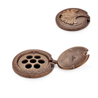Vasenring mit Ginkoblatt Bronze braun