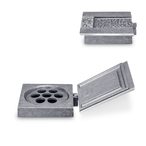 Vasenring eckig Aluminium grau