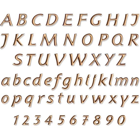Buchstaben aus Bronze Karund
